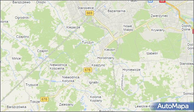 mapa Horodniany, Horodniany na mapie Targeo