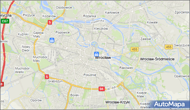 mapa Wrocławia, Wrocław na mapie Targeo