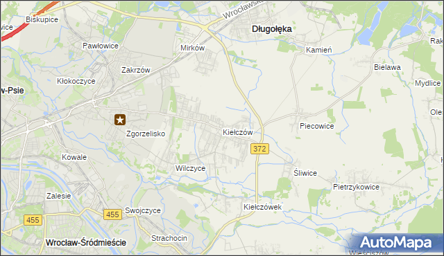 mapa Kiełczów, Kiełczów na mapie Targeo