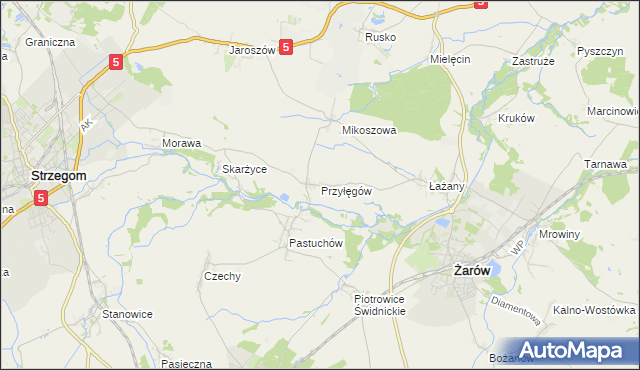 mapa Przyłęgów, Przyłęgów na mapie Targeo