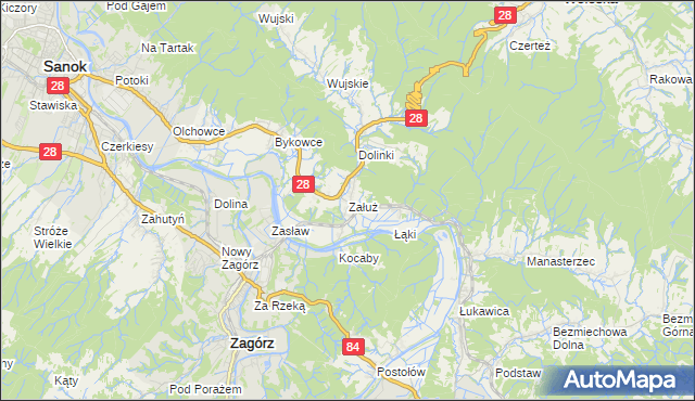 mapa Załuż, Załuż na mapie Targeo