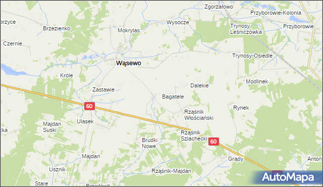 mapa Bagatele, Bagatele na mapie Targeo