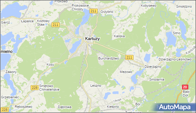mapa Burchardztwo, Burchardztwo na mapie Targeo
