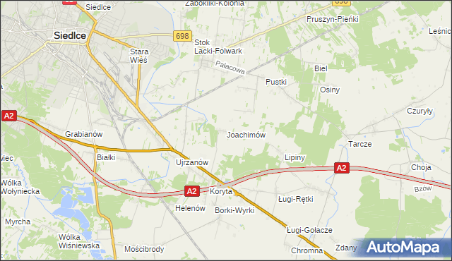 mapa Joachimów, Joachimów na mapie Targeo