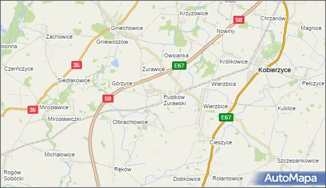 mapa Pustków Żurawski, Pustków Żurawski na mapie Targeo