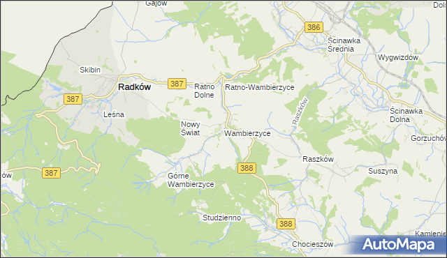 mapa Wambierzyce, Wambierzyce na mapie Targeo