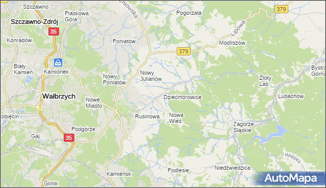 mapa Dziećmorowice, Dziećmorowice na mapie Targeo