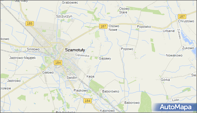 mapa Gąsawy, Gąsawy na mapie Targeo