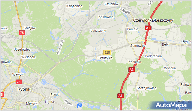 mapa Przegędza, Przegędza na mapie Targeo