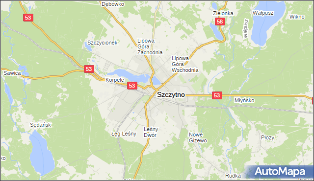 mapa Szczytno, Szczytno na mapie Targeo