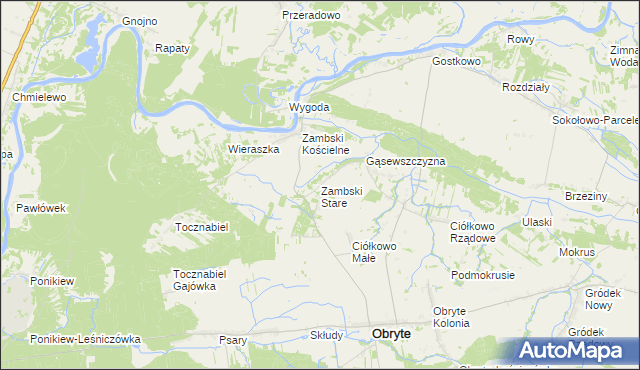 mapa Zambski Stare, Zambski Stare na mapie Targeo