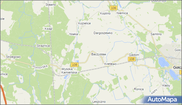 mapa Baczysław, Baczysław na mapie Targeo