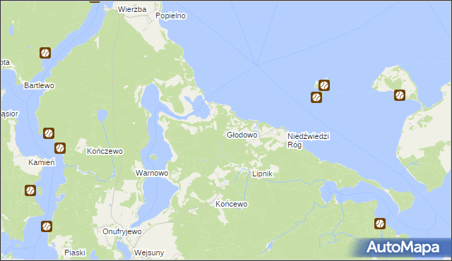mapa Głodowo gmina Ruciane-Nida, Głodowo gmina Ruciane-Nida na mapie Targeo
