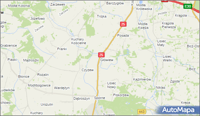 mapa Główiew, Główiew na mapie Targeo