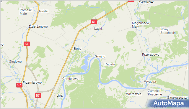 mapa Gnojno gmina Pułtusk, Gnojno gmina Pułtusk na mapie Targeo