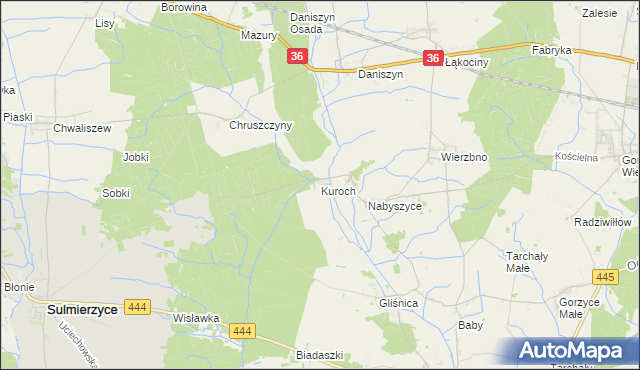 mapa Kuroch, Kuroch na mapie Targeo