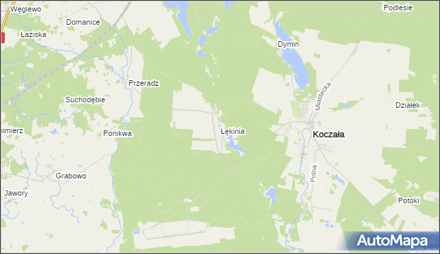 mapa Łękinia, Łękinia na mapie Targeo