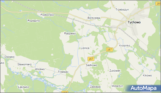 mapa Liśnica, Liśnica na mapie Targeo