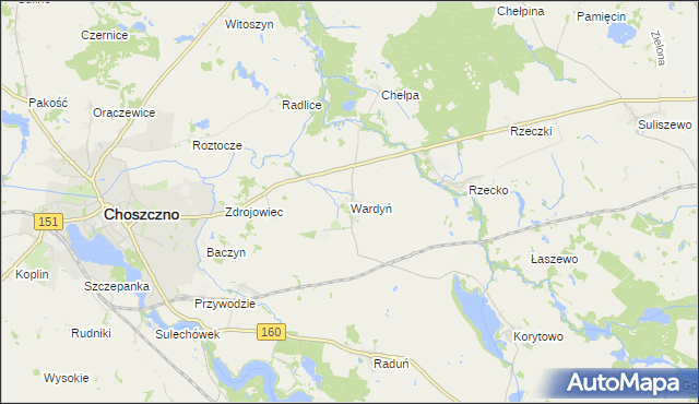 mapa Wardyń, Wardyń na mapie Targeo