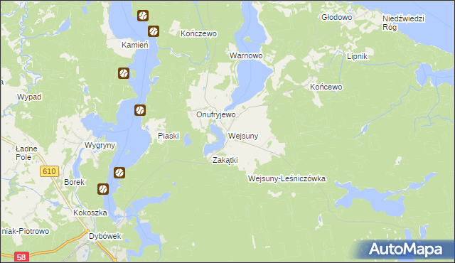 mapa Wejsuny, Wejsuny na mapie Targeo