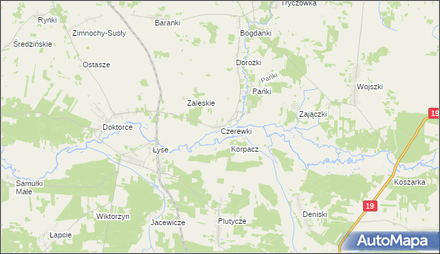 mapa Czerewki, Czerewki na mapie Targeo