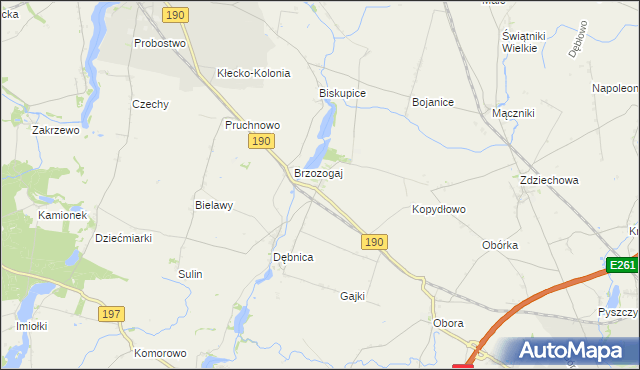 mapa Działyń gmina Kłecko, Działyń gmina Kłecko na mapie Targeo