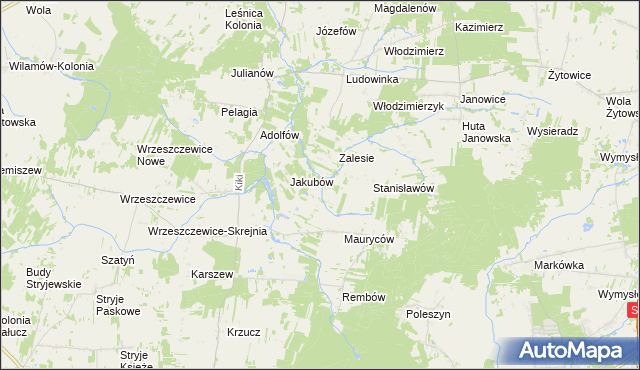 mapa Hipolitów gmina Wodzierady, Hipolitów gmina Wodzierady na mapie Targeo