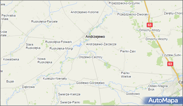 mapa Jabłonowo-Klacze, Jabłonowo-Klacze na mapie Targeo