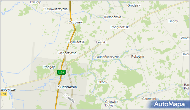 mapa Laudańszczyzna, Laudańszczyzna na mapie Targeo