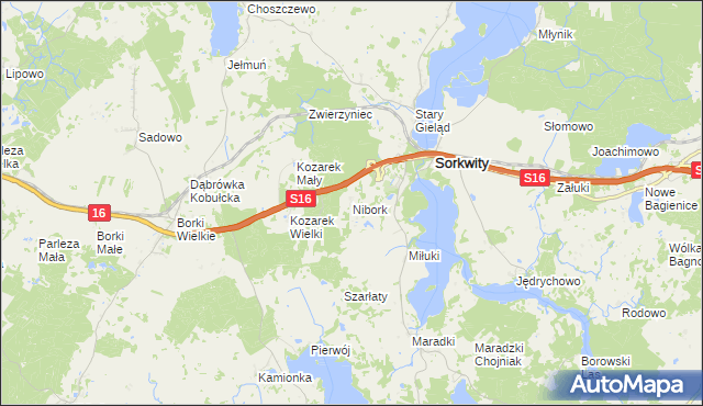 mapa Nibork, Nibork na mapie Targeo