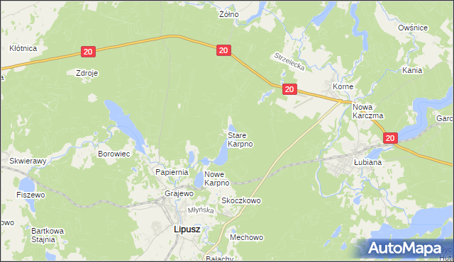 mapa Stare Karpno, Stare Karpno na mapie Targeo