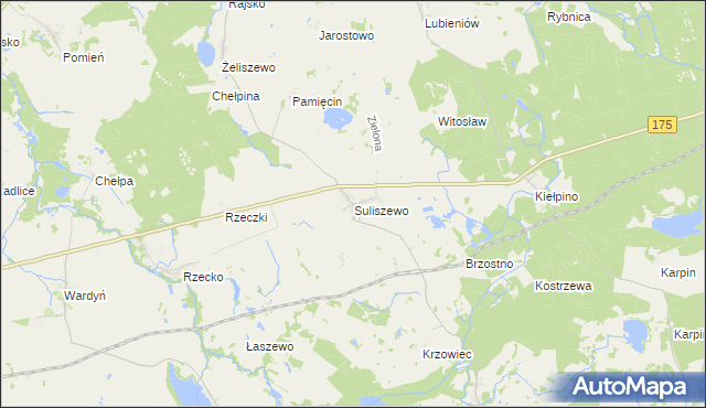 mapa Suliszewo gmina Choszczno, Suliszewo gmina Choszczno na mapie Targeo