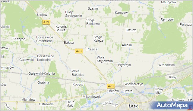 mapa Wola Stryjewska, Wola Stryjewska na mapie Targeo