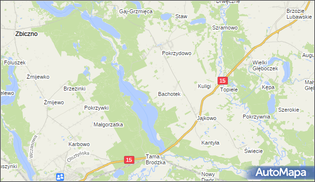 mapa Bachotek, Bachotek na mapie Targeo