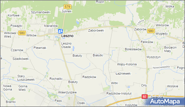 mapa Białutki, Białutki na mapie Targeo