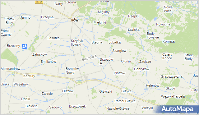 mapa Brzozów A, Brzozów A na mapie Targeo
