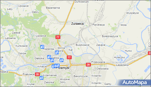 mapa Buszkowice gmina Żurawica, Buszkowice gmina Żurawica na mapie Targeo