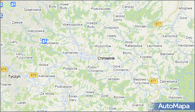 mapa Chmielnik powiat rzeszowski, Chmielnik powiat rzeszowski na mapie Targeo