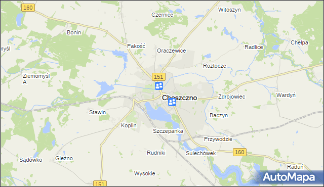 mapa Choszczno, Choszczno na mapie Targeo