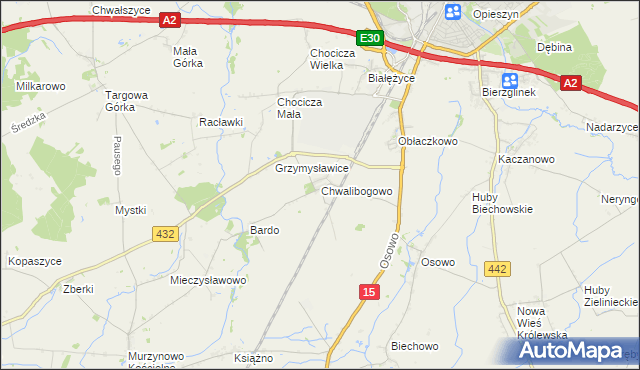 mapa Chwalibogowo gmina Września, Chwalibogowo gmina Września na mapie Targeo