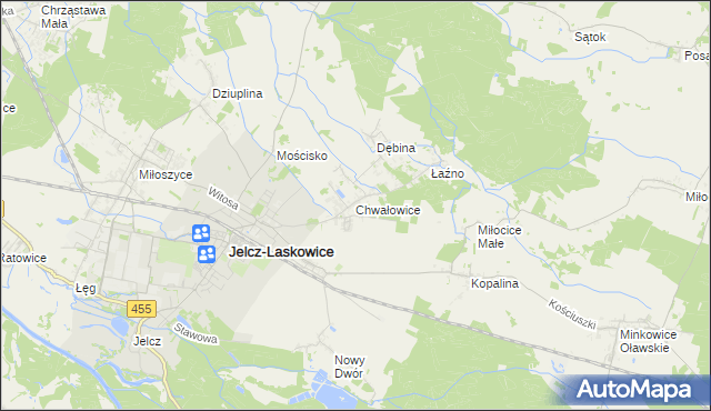 mapa Chwałowice gmina Jelcz-Laskowice, Chwałowice gmina Jelcz-Laskowice na mapie Targeo