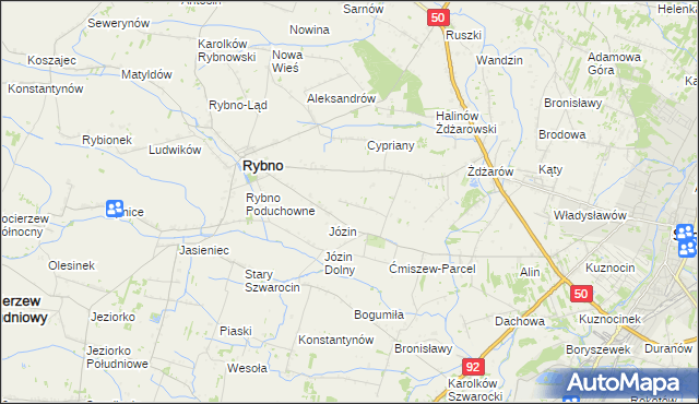 mapa Ćmiszew Rybnowski, Ćmiszew Rybnowski na mapie Targeo