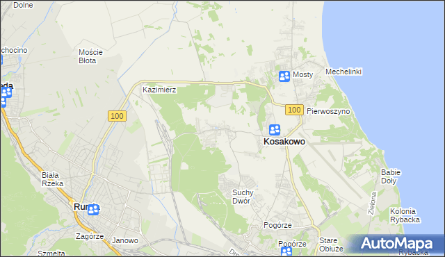 mapa Dębogórze, Dębogórze na mapie Targeo