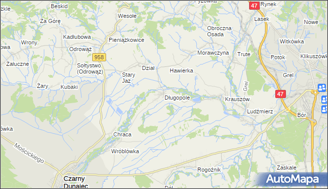 mapa Długopole, Długopole na mapie Targeo