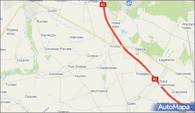 mapa Dobra Wola gmina Włocławek, Dobra Wola gmina Włocławek na mapie Targeo