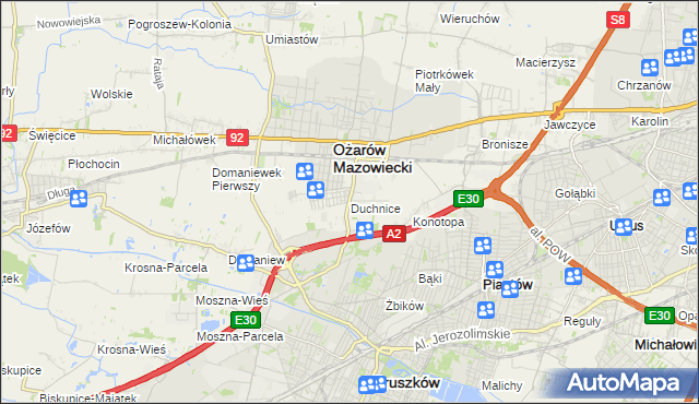 mapa Duchnice, Duchnice na mapie Targeo