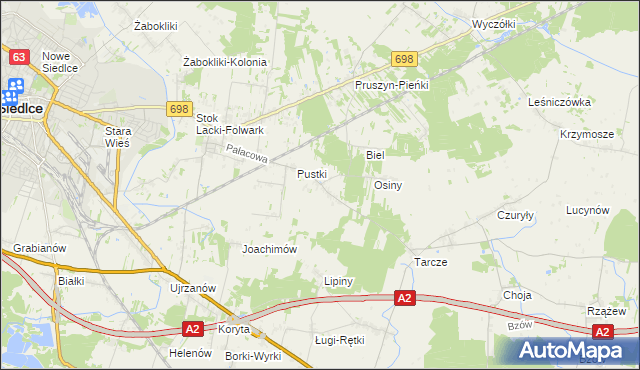 mapa Grubale, Grubale na mapie Targeo