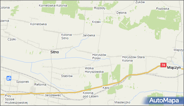 mapa Horyszów Polski, Horyszów Polski na mapie Targeo