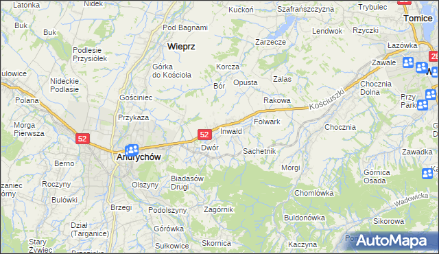 mapa Inwałd, Inwałd na mapie Targeo