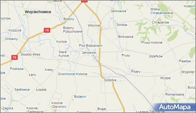 mapa Jakubowice gmina Ożarów, Jakubowice gmina Ożarów na mapie Targeo